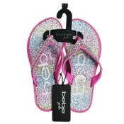 Wholesale - BEBE PINK GIRLS PCU WEDGE SANDAL W/RHINESTONE DETAIL, UPC: 194587576154